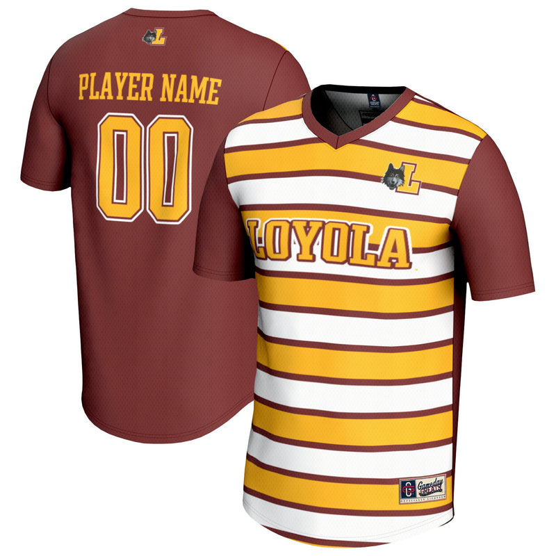 Loyola Chicago Ramblers Soccer Jersey, Maroon/Gold Fashion Sportswear Jersey Shirt, Lightweight Breathable Athletic Jersey, Casual Gift for Men