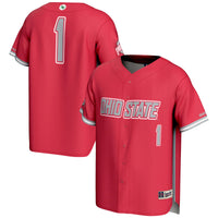 Ohio State Buckeyes Lightweight Baseball Jersey, Scarlet Sportswear Jersey Shirt, Lightweight Breathable Athletic Jersey, Casual Gift for Men