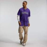 Colorado Rockies Baseball Jersey, Purple Authentic Sportswear Jersey Shirt, Lightweight Breathable Athletic Jersey, Casual Gift for Men