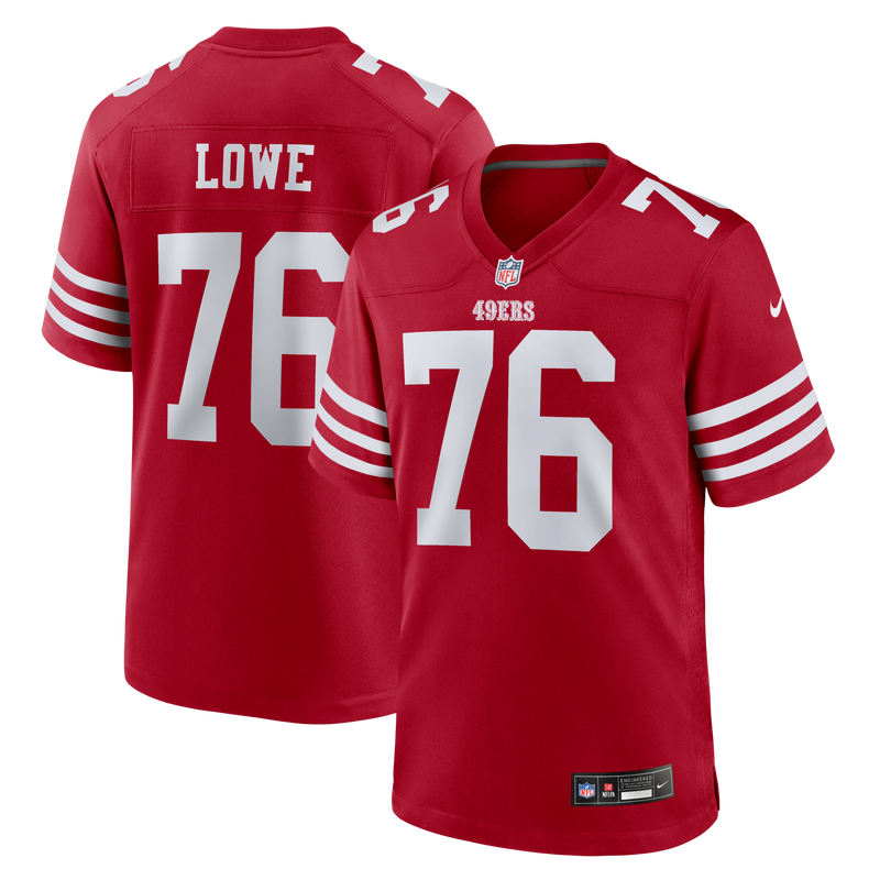 Vederian Lowe San Francisco 49ers Football Jersey, Scarlet Sportswear Jersey Shirt, Lightweight Breathable Athletic Jersey, Casual Gift for Men
