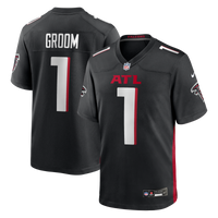 Number Groom Atlanta Falcons Football Jersey, Black Game Sportswear Jersey Shirt, Lightweight Breathable Athletic Jersey, Casual Gift for Men