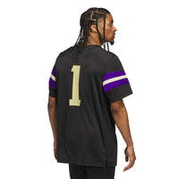 Washington Huskies Football Jersey, Black Sportswear Jersey Shirt, Lightweight Breathable Athletic Jersey, Casual Gift for Men, Style 202538862