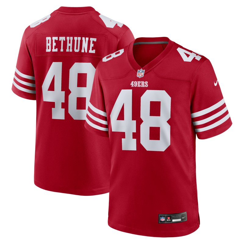 Tatum Bethune San Francisco 49ers Football Jersey, Scarlet Sportswear Jersey Shirt, Lightweight Breathable Athletic Jersey, Casual Gift for Men
