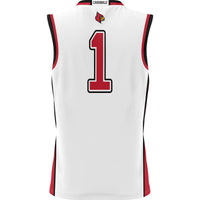 Louisville Cardinals Lightweight Basketball Jersey, White Sportswear Jersey Shirt, Sleeveless Athletic Tank Jersey, Casual Gift for Men