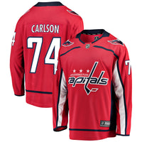 John Carlson Washington Capitals Hockey Jersey, Red Breakaway Sportswear Jersey Shirt, Long Sleeve Hockey Sweater Jersey, Casual Gift for Men