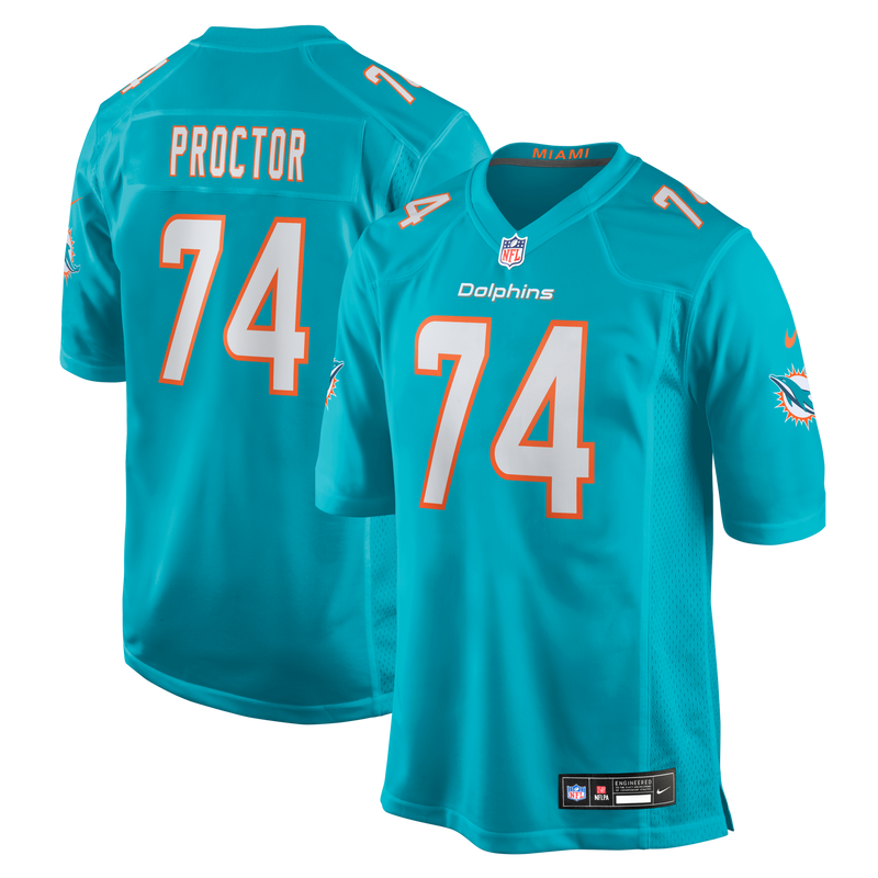 Kayden Proctor Miami Dolphins Football Jersey, Aqua Game Sportswear Jersey Shirt, Lightweight Breathable Athletic Jersey, Casual Gift for Men