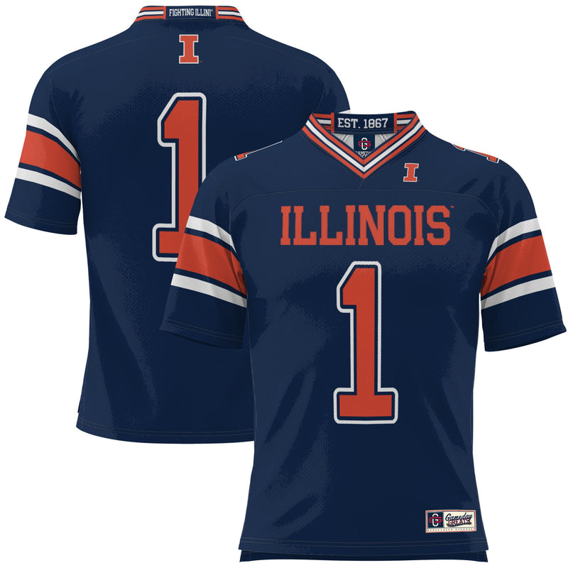 Illinois Fighting Illini Football Jersey, Sportswear Jersey Shirt, Lightweight Breathable Athletic Jersey, Casual Gift for Men, Style 200425280