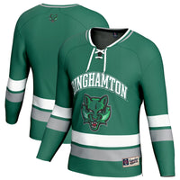Binghamton Bearcats Spirit Hockey Jersey, Green Sportswear Jersey Shirt, Long Sleeve Hockey Sweater Jersey, Casual Gift for Men