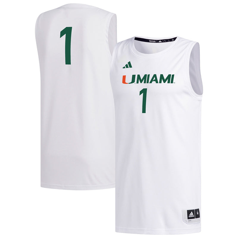 Miami Hurricanes Basketball Jersey, White Replica Sportswear Jersey Shirt, Sleeveless Athletic Tank Jersey, Casual Gift for Men