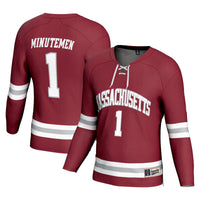 UMass Minutemen Hockey Jersey, Maroon Fashion Sportswear Jersey Shirt, Long Sleeve Hockey Sweater Jersey, Casual Gift for Men