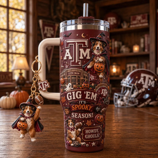 TAMU Howdy, Ghouls - Maroon Halloween Spirit Tumbler - main