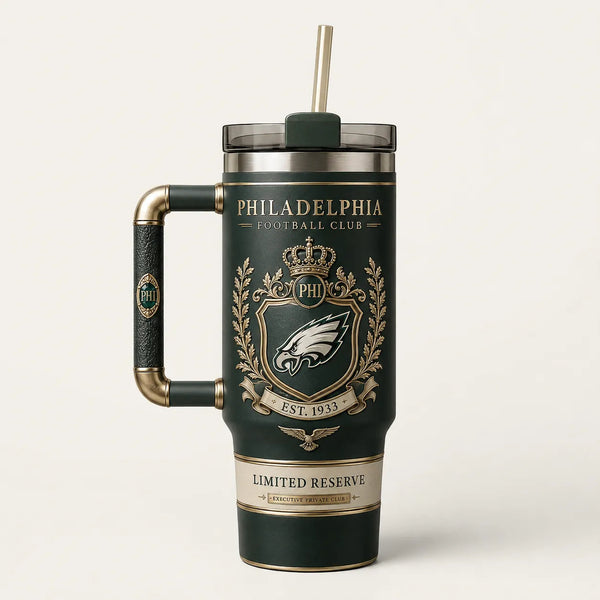 PHI Heritage Crest - Deep Green and Gold Drinkware - main
