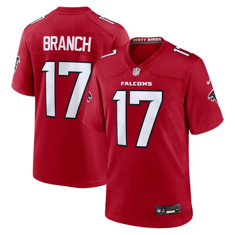Zachariah Branch Atlanta Falcons Football Jersey, Red Game Sportswear Jersey Shirt, Lightweight Breathable Athletic Jersey, Casual Gift for Men