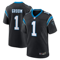 Number Groom Carolina Panthers Football Jersey, Black Game Sportswear Jersey Shirt, Lightweight Breathable Athletic Jersey, Casual Gift for Men
