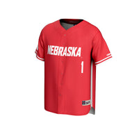 Nebraska Huskers Lightweight Baseball Jersey, Scarlet Sportswear Jersey Shirt, Lightweight Breathable Athletic Jersey, Casual Gift for Men