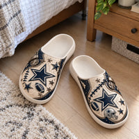 DAL Lone Star Heritage - Tooled Navy & Cream Clog Sandals