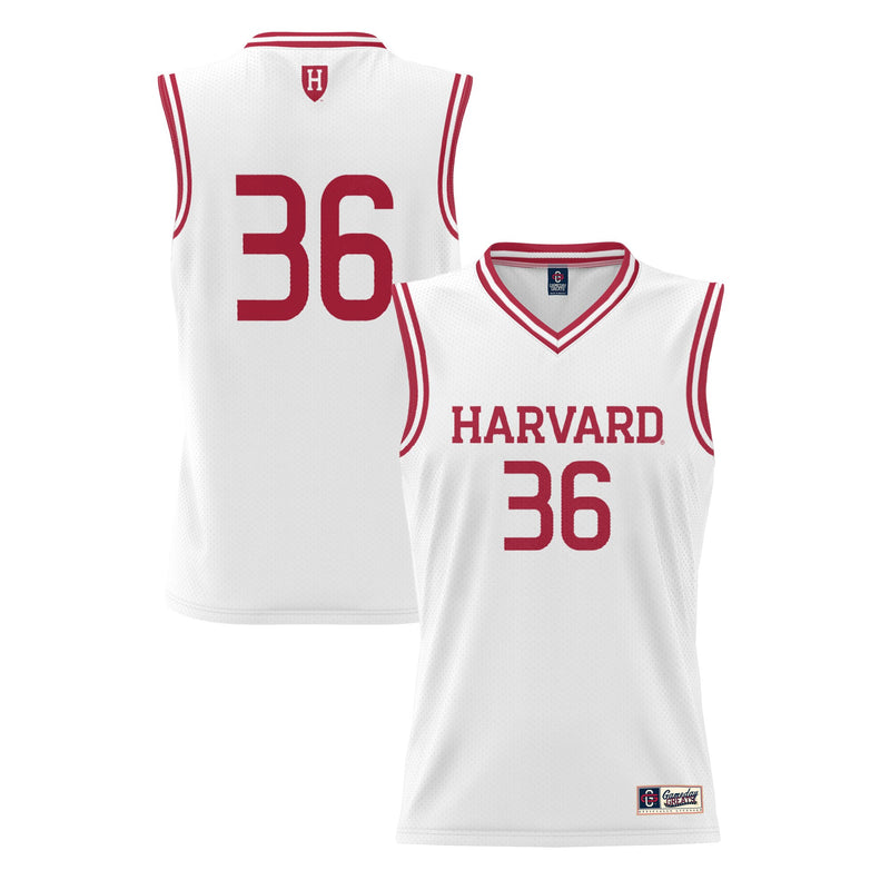 Harvard Crimson Basketball Jersey, White Lightweight Sportswear Jersey Shirt, Sleeveless Athletic Tank Jersey, Casual Gift for Men