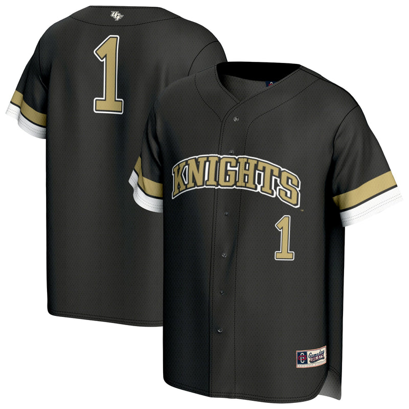 UCF Knights Collegiate Baseball Jersey, Black Fashion Sportswear Jersey Shirt, Lightweight Breathable Athletic Jersey, Casual Gift for Men