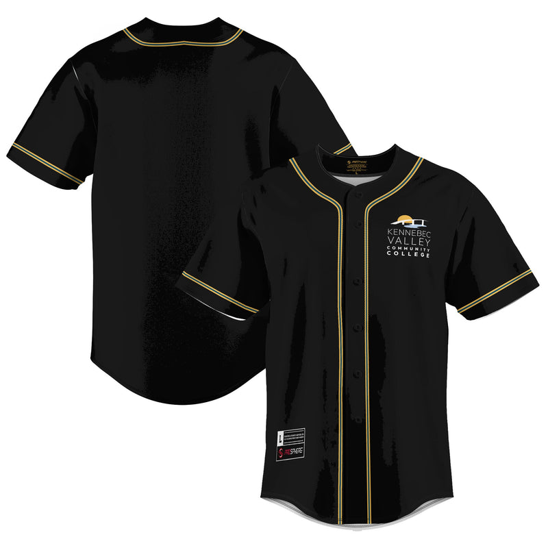 Kennebec Valley Community College Baseball Jersey, Black Sportswear Jersey Shirt, Lightweight Breathable Athletic Jersey, Casual Gift for Men