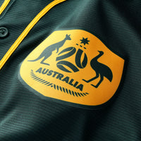 Australia National Team x MLB Green Stadium Replica Baseball Jersey, Sportswear Jersey Shirt, Lightweight Athletic Jersey, Casual Gift for Men