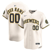 Milwaukee Brewers Baseball Jersey, Cream Sportswear Jersey Shirt, Lightweight Breathable Athletic Jersey, Casual Gift for Men, Style 202644556