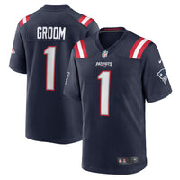 Number Groom New England Patriots Football Jersey, Navy Sportswear Jersey Shirt, Lightweight Breathable Athletic Jersey, Casual Gift for Men