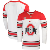 Ohio State Buckeyes Hockey Jersey, White Replica Sportswear Jersey Shirt, Long Sleeve Hockey Sweater Jersey, Casual Gift for Men