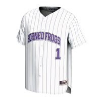 TCU Horned Frogs Lightweight Baseball Jersey, White Fashion Sportswear Jersey Shirt, Lightweight Breathable Athletic Jersey, Casual Gift for Men
