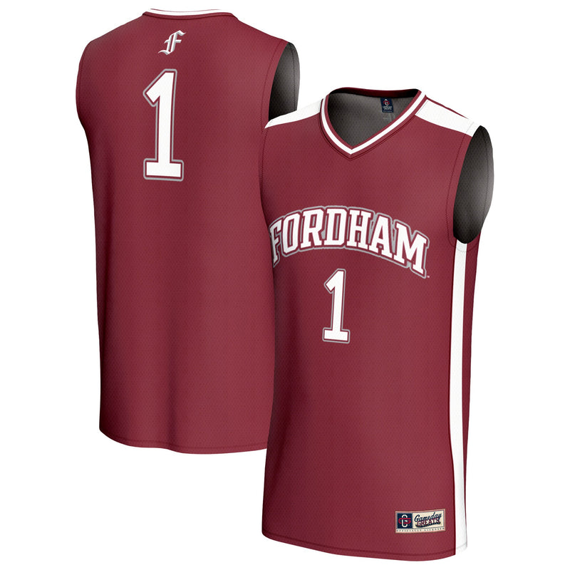 Fordham Rams Basketball Jersey, Maroon Fashion Sportswear Jersey Shirt, Sleeveless Athletic Tank Jersey, Casual Gift for Men, Style 203652712