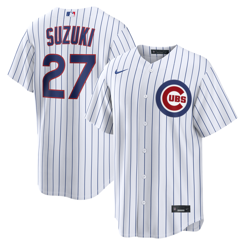 Seiya Suzuki Chicago Cubs Baseball Jersey, White Replica Sportswear Jersey Shirt, Lightweight Breathable Athletic Jersey, Casual Gift for Men