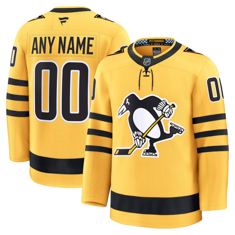 Pittsburgh Penguins Hockey Jersey, Gold Premium Sportswear Jersey Shirt, Long Sleeve Hockey Sweater Jersey, Casual Gift for Men, Style 203133898