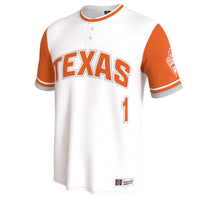 Texas Longhorns Softball Jersey, White Sportswear Jersey Shirt, Lightweight Breathable Athletic Jersey, Casual Gift for Men, Style 204456993
