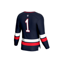 UConn Huskies Hockey Jersey, Navy Fashion Lightweight Sportswear Jersey Shirt, Long Sleeve Hockey Sweater Jersey, Casual Gift for Men