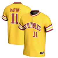 Florida State Seminoles Lightweight Baseball Jersey, Gold Sportswear Jersey Shirt, Lightweight Breathable Athletic Jersey, Casual Gift for Men