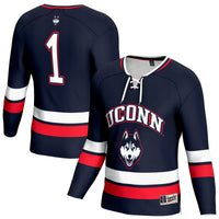 UConn Huskies Hockey Jersey, Navy Fashion Lightweight Sportswear Jersey Shirt, Long Sleeve Hockey Sweater Jersey, Casual Gift for Men