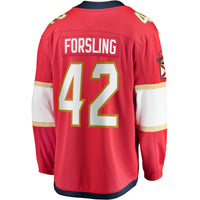 Gustav Forsling Florida Panthers Hockey Jersey, Red Breakaway Sportswear Jersey Shirt, Long Sleeve Hockey Sweater Jersey, Casual Gift for Men
