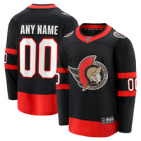 Ottawa Senators Hockey Jersey, Black Breakaway Sportswear Jersey Shirt, Long Sleeve Hockey Sweater Jersey, Casual Gift for Men, Style 4102937