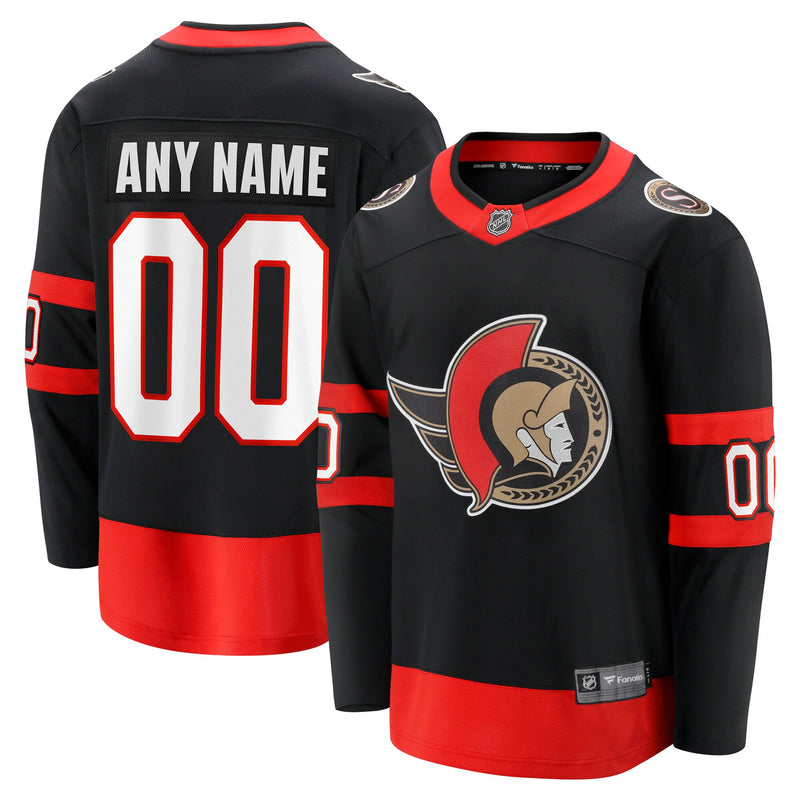 Ottawa Senators Hockey Jersey, Black Breakaway Sportswear Jersey Shirt, Long Sleeve Hockey Sweater Jersey, Casual Gift for Men, Style 4102937