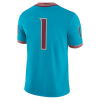 Turquoise Florida State Seminoles Football Jersey, Game Sportswear Jersey Shirt, Lightweight Breathable Athletic Jersey, Casual Gift for Men