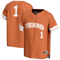 Texas Longhorns Baseball Jersey, Orange Sportswear Jersey Shirt, Lightweight Breathable Athletic Jersey, Casual Gift for Men, Style 202551237