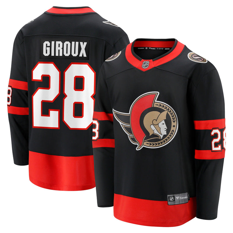 Claude Giroux Ottawa Senators Hockey Jersey, Black Breakaway Sportswear Jersey Shirt, Long Sleeve Hockey Sweater Jersey, Casual Gift for Men