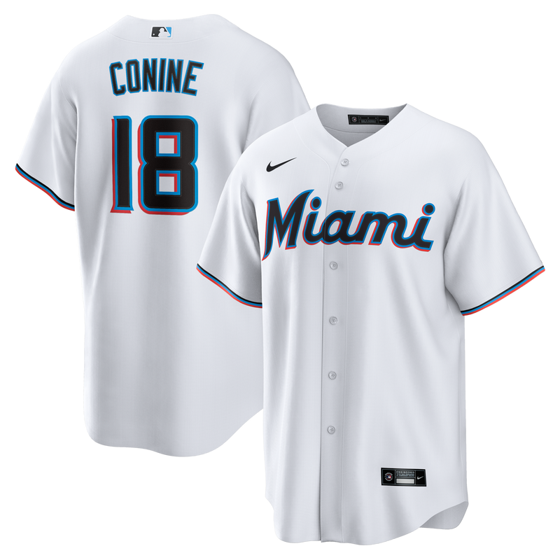 Griffin Conine Miami Marlins Baseball Jersey, White Replica Sportswear Jersey Shirt, Lightweight Breathable Athletic Jersey, Casual Gift for Men