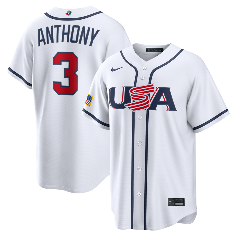 USA Roman Anthony White 2026 World Classic Home Baseball Jersey, Sportswear Jersey Shirt, Lightweight Athletic Jersey, Casual Gift for Men