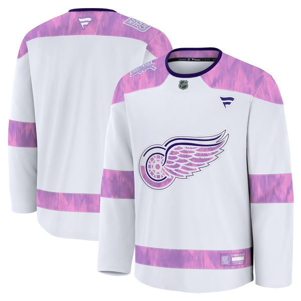 Detroit Red Wings White 2024 Hockey Fights Cancer Practice Jersey