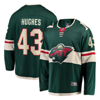 Quinn Hughes Minnesota Wild Hockey Jersey, Green Breakaway Home Sportswear Jersey Shirt, Long Sleeve Hockey Sweater Jersey, Casual Gift for Men