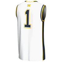 Michigan Wolverines Lightweight Basketball Jersey, White Sportswear Jersey Shirt, Sleeveless Athletic Tank Jersey, Casual Gift for Men