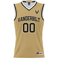 Vanderbilt Commodores Basketball Jersey, Gold Sportswear Jersey Shirt, Sleeveless Athletic Tank Jersey, Casual Gift for Men
