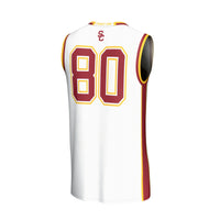 USC Trojans Basketball Jersey, White Fashion Sportswear Jersey Shirt, Sleeveless Athletic Tank Jersey, Casual Gift for Men, Style 203279908