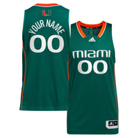 Miami Hurricanes Basketball Jersey, Green Alternate Sportswear Jersey Shirt, Sleeveless Athletic Tank Jersey, Casual Gift for Men