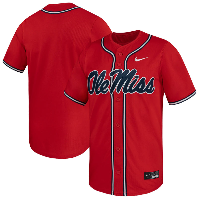 Ole Miss Rebels Baseball Jersey, Red Limited Sportswear Jersey Shirt, Lightweight Breathable Athletic Jersey, Casual Gift for Men